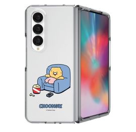 [S2B] KAKAO FRIENDS CHOONSIK Clear Slim Case for Galaxy Z Fold6 – Precise Fit, Transparent PC Material, Microdot Coating, Wireless Charging Compatible - Made in Korea